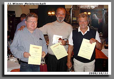 Pfeifenmeisterschaft 2006 - Das Sieger Trio v.li.n.re. Fritz Paulmayer, Hans Krenn, Dr.Gerhard Scherzer